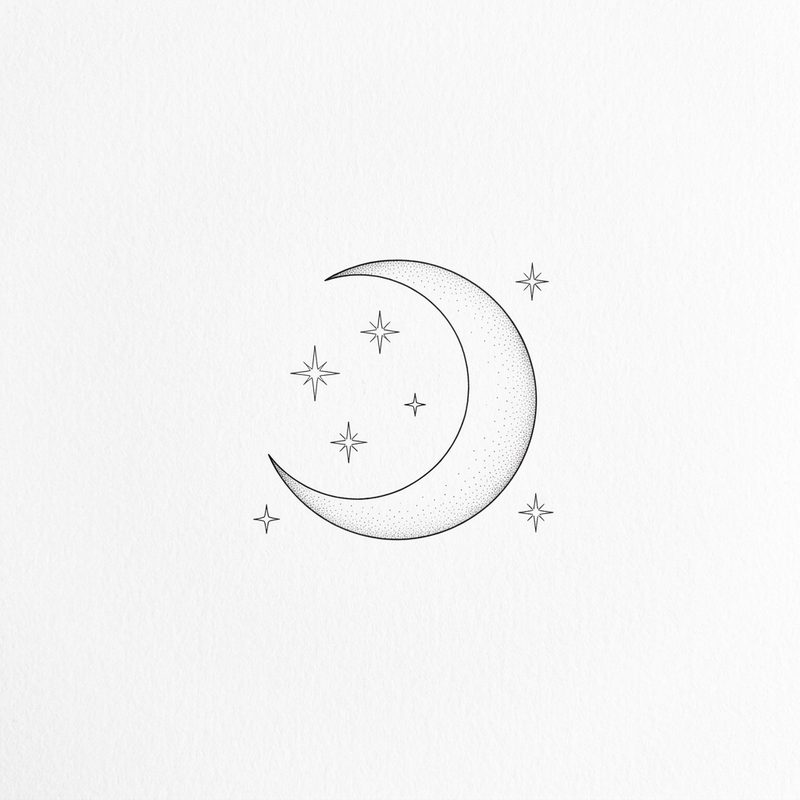 Lua e estrelas